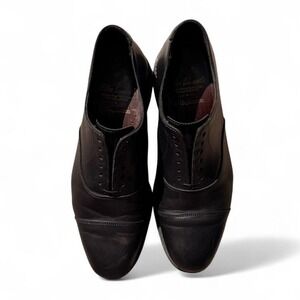 Allen Edmonds The Hopkinson Black Leather Cap Toe Oxford Dress Shoes 7E WIDE